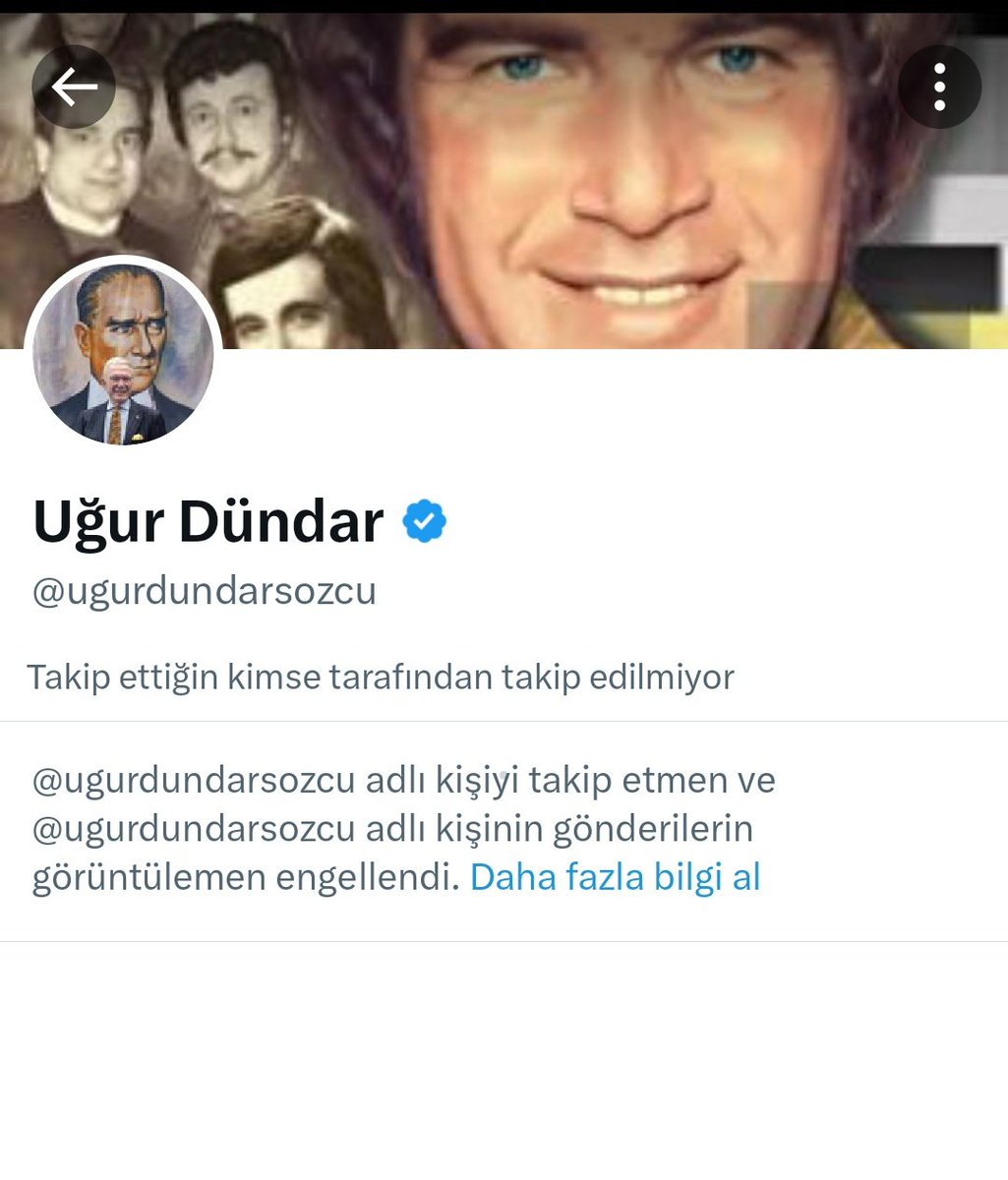 Demek doğru yoldayız.
Engellendiğimi de şimdi farkettim.
Uğur Dündar
Kemal Kılıçtaroğlu 
#MekanınSahibiGeriGeldi