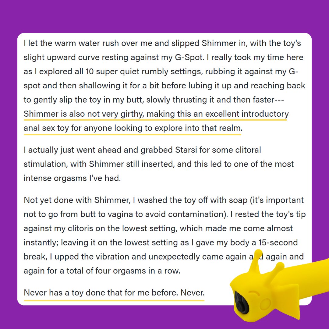 Thrilled to be featured in ✅Reviewed (USA Today)! Check out their glowing review of Starsi & Shimmer. Read the full feature here: reviewed.usatoday.com/health/content… #adulttoys #queer #clf #nonbinary #community #lgtqia #genderinclusive #bodypositivity #disability #sexyselfcare #toyreview