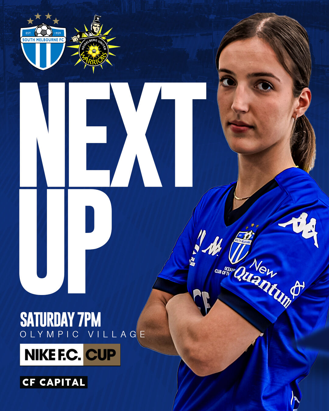 South Melbourne FC on X We re off to Olympic Village this Saturday as we take on our oldest foes Heidelberg United in the fourth round of the Nike FC Cup. Get there