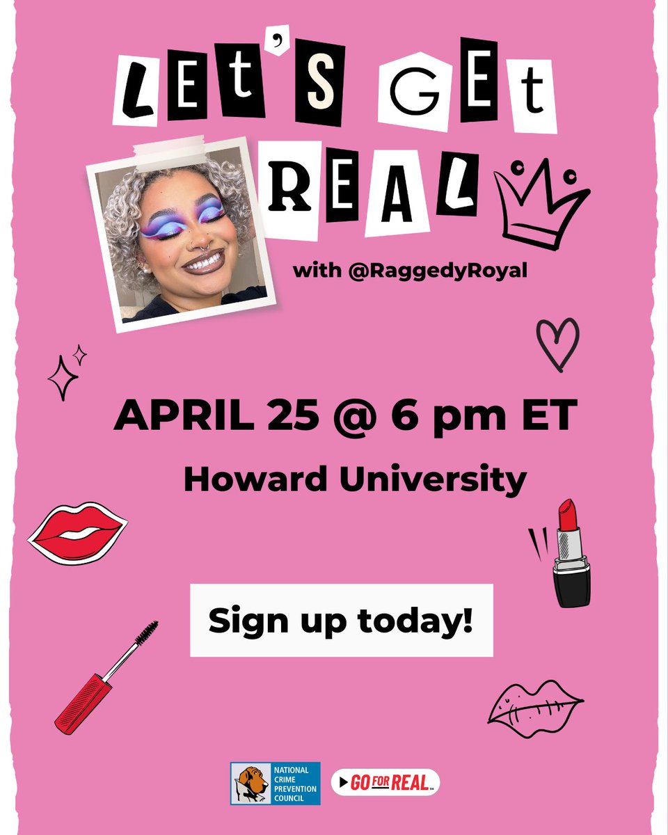 Interested in becoming a beauty influencer?? 💄 @RaggedyRoyal is dishing out FREE cosmetics, gift cards, and more at a special #GoForReal event April 25 at 6 p.m. ET. RSVP before it's too late: bit.ly/4awBez1