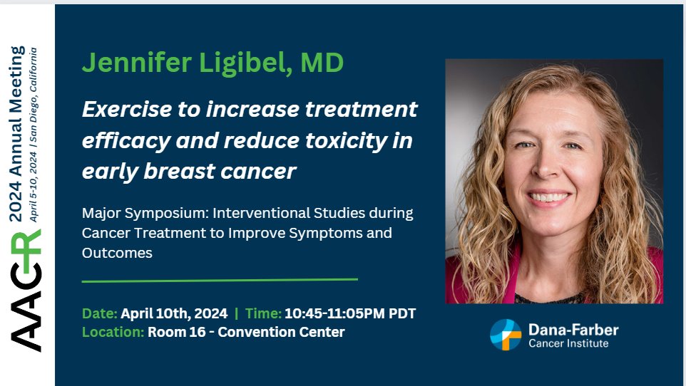 Dr. Jennifer Ligibel will be presenting new research on exercise to increase treatment efficacy and reduce toxicity in early #BreastCancer in today's #AACR24 Major Symposium on Interventional Studies During Cancer Treatment to Improve Symptoms & Outcomes
abstractsonline.com/pp8/#!/20272/s…