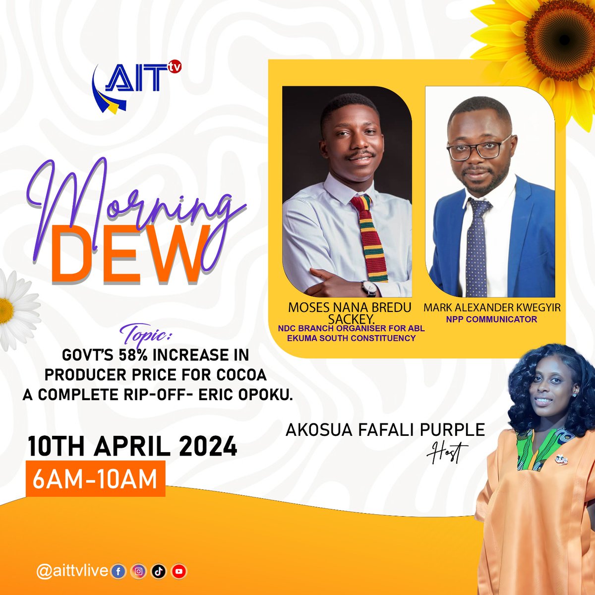 tvaitgh's tweet image. @tvaitgh #MorningDew #cocoaprice #Wednesday 
| Nana Aba | Partey | SSNIT | WHAT A GOAL |