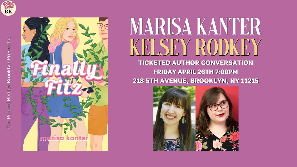 We're celebrating Finally Fitz with @MarisaKanter book events at our LA & Brooklyn stores. 💛She will chat with Amy Spalding in LA on Tuesday, April 23rd at 7pm. 💙She will chat with Kelsey Rodkey in Brooklyn on Friday, April 26th at 7pm. 🎟️Tickets: therippedbodicela.com/events-home-pa…