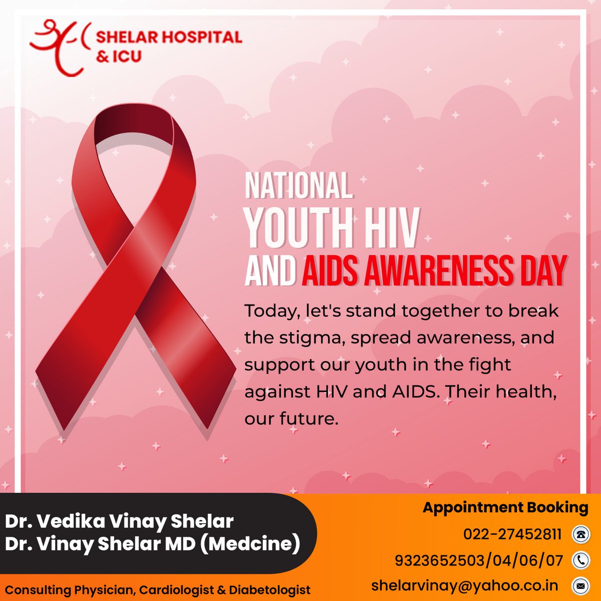 Today and Every Day. Standing Strong with Youth Against HIV/AIDS on National Awareness Day.

#YouthHIVAIDSAwareness #BreakTheStigma #EmpowerYouth #EndAIDS #EducateAndEmpower #YouthAdvocacy #HealthEquality #AwarenessDay #shelarhospital