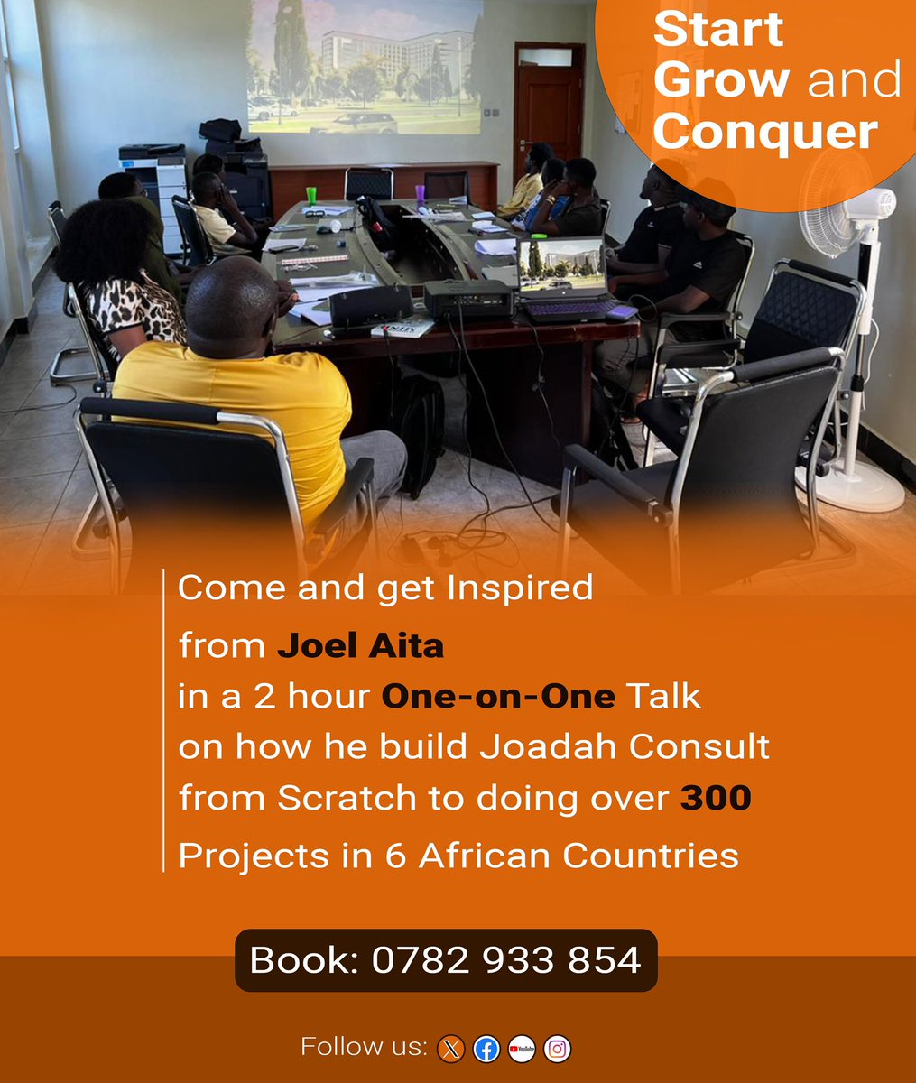 GROUP TALK So far I have got four groups of over 10 people for business and Career Talk. Book we can come where you are for talks. We also have online option. Book: +256 782 933 854