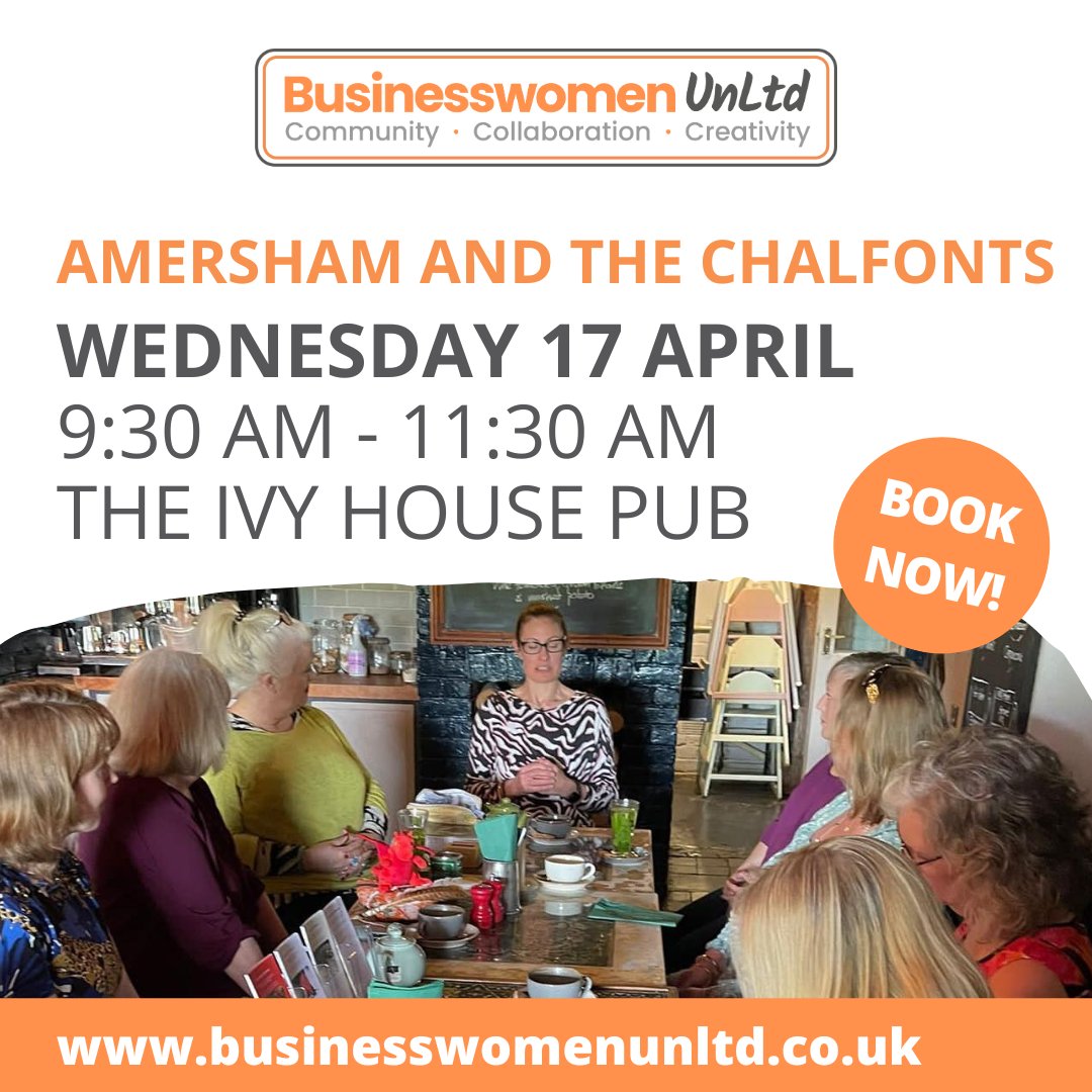 Come along to our next Amersham and The Chalfonts networking meeting! To book visit businesswomenunltd.co.uk/events/amersha… #BusinessWomenUnLtd