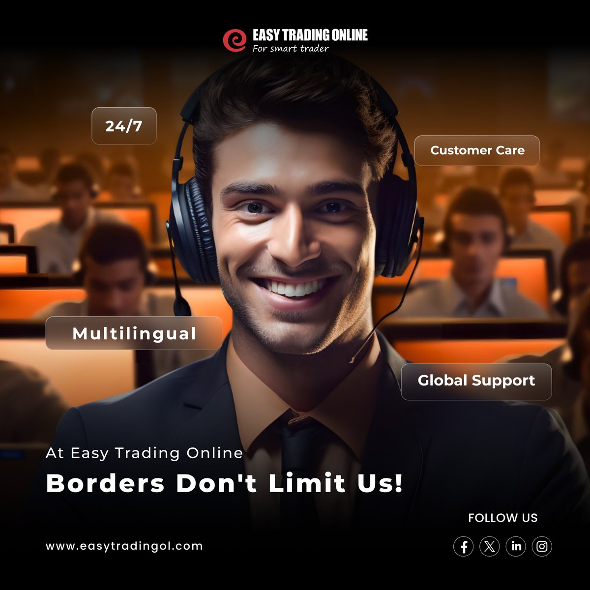 🌐 Our Customer Support Team speaks Thai, English, Arabic, Emirati, Spanish, and over ten other languages.

💬 We’re here to ensure your Forex trading journey is seamless, no matter the language you speak.

#EasyTradingOnline #ForexTrading #MultilingualSupport