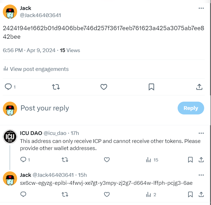Jack46403641's tweet photo. @icu_dao I can't find my address. My address: sx6cw-egyzg-epibi-4fwvj-xe7gt-y3mpy-zj2g7-d664w-lffph-pcjg3-6ae https://t.co/OQrPBc1XUs