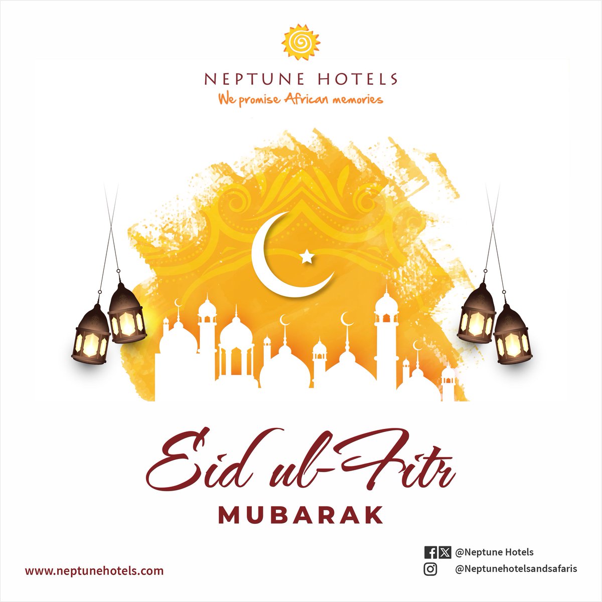 Wishing you a blessed #Eid filled with joy, laughter, and cherished moments. Eid Mubarak #NeptuneHotels