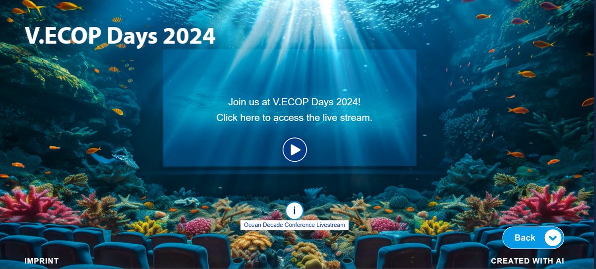 🎤Day 2 of V.ECOP Days 2024 starts at 9:30 CEST! Join us for an exciting programme featuring #ECOP contributions from around the 🌍 as part of the #OceanDecade & #MissionOcean! ➡️ Go to vecop.net, scroll down, & select “enter the Livestream”. You can also watch live