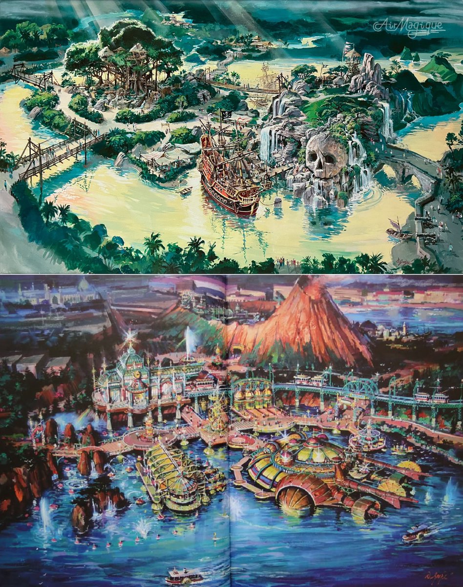 Nothing captures(d) the imagination quite like a #DanGoozee birdseye rendering of a park or land. Hope Disney Publishing will honor his memory with a coffee table book. I wonder if/what masterpieces of his sit in the #wdi art vaults, having never been shown to the public...