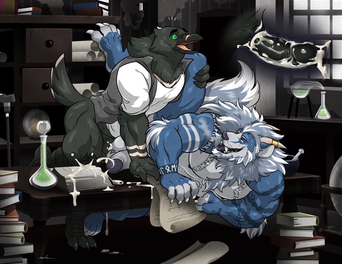 Kbay giving Howly some lessons in Alchemy~ Featuring @Kbay77131724 and Howly Many thanks to @actualartofwfa for the wonderful piece!