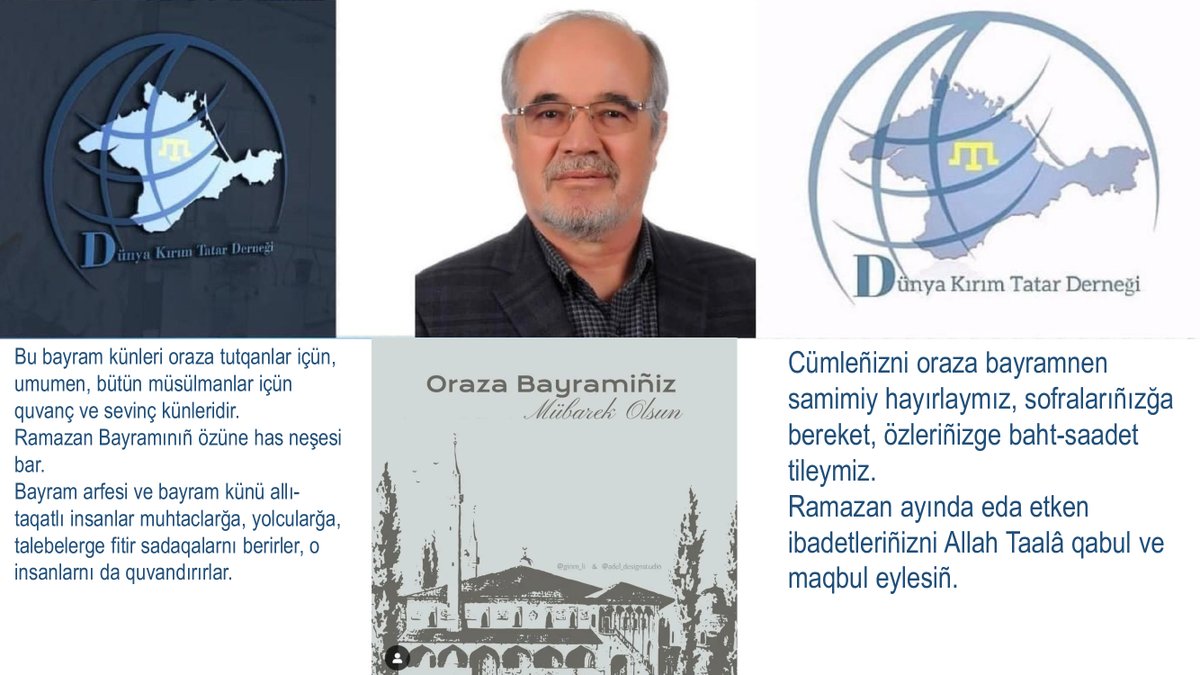 Cümleñizni oraza bayramnen samimiy hayırlaymız, sofralarıñızğa bereket, özleriñizge baht-saadet tileymiz. Ramazan ayında eda etken ibadetleriñizni Allah Taalâ qabul ve maqbul eylesiñ. kiriminsesigazetesi.com/dunya-qirimtat…