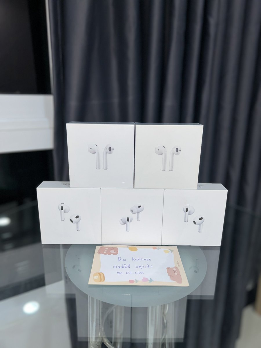 Airpods  ของแท้ประกันศูนย์ไทย มือหนึ่ง ไม่แกะซีล (ส่งฟรีems)
💘Airpod gen2 ราคา 3,890บาท
🌈Airpod gen3 lighting ราคา 5,290บาท 
สนใจDmมาได้เลยค่ะ 
📍นัดรับMrtห้วยขวาง 
#หูฟังไอโฟน #AirPods #ส่งต่อairpods #ขายแอร์พอด #airpodsgen2 #ส่งต่อหูฟัง #ขายairpod #ส่งต่อairpod #airpods