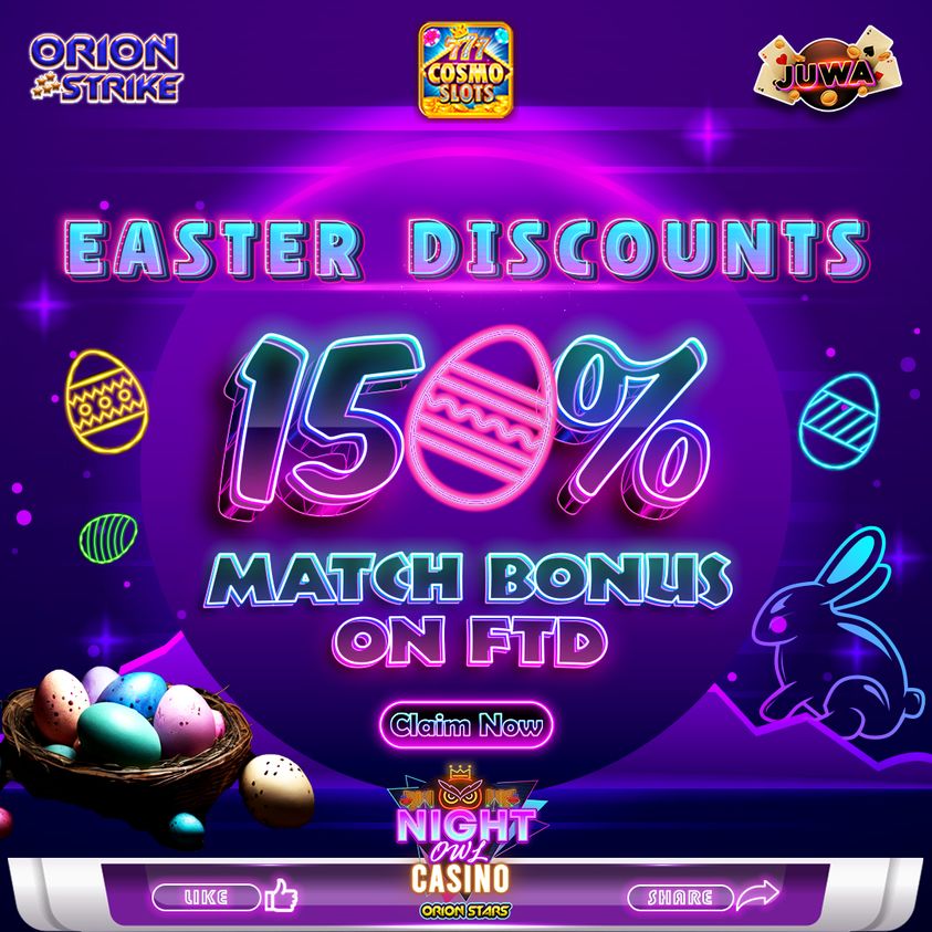Orion Stars Casino | $5 Free Play | Orion Strike Casino 🐰🌷 

Sign Up Now: orionstarsplayerslounge.com

join us for a day filled with excitement and rewards! 🌟🐇 
Easter joy awaits! Collect your 150% Match Bonus on FTD now. 
#happyeaster #easter2024 #eastereggs #easteroffers #