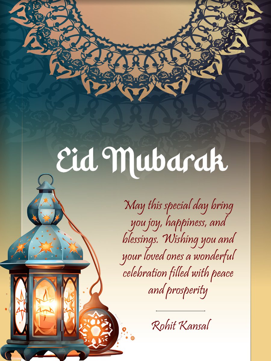 #EidMubarak Wishing everyone a prosperous Eid filled with joy, peace, and endless blessings.