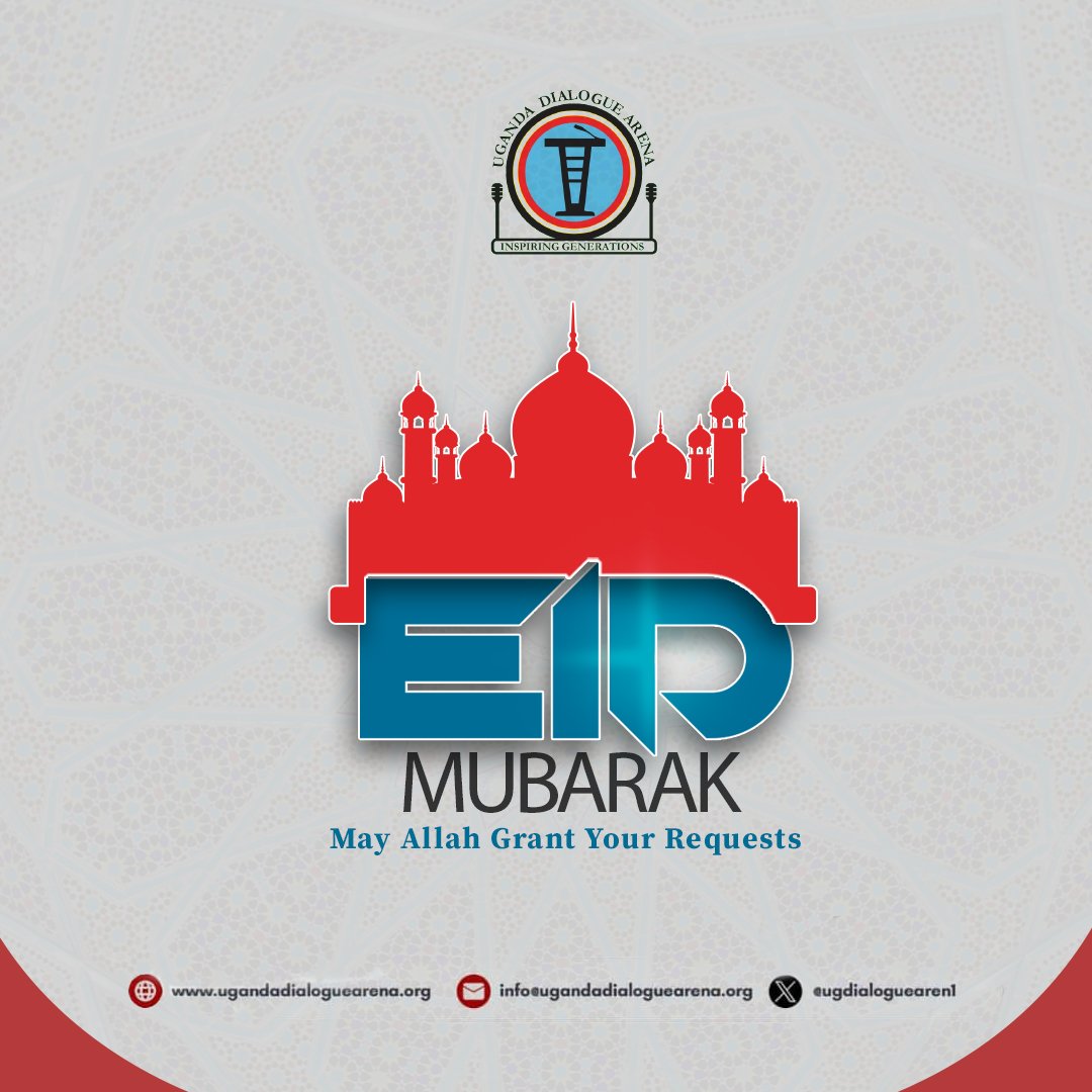 Eid Mubarak from Uganda Dialogue Arena! 🌙 May the spirit of unity, peace, and compassion fill your hearts and homes. Let this day be a reminder of the blessings of faith, family, and community.

#UDA2024 #HappyHolidays