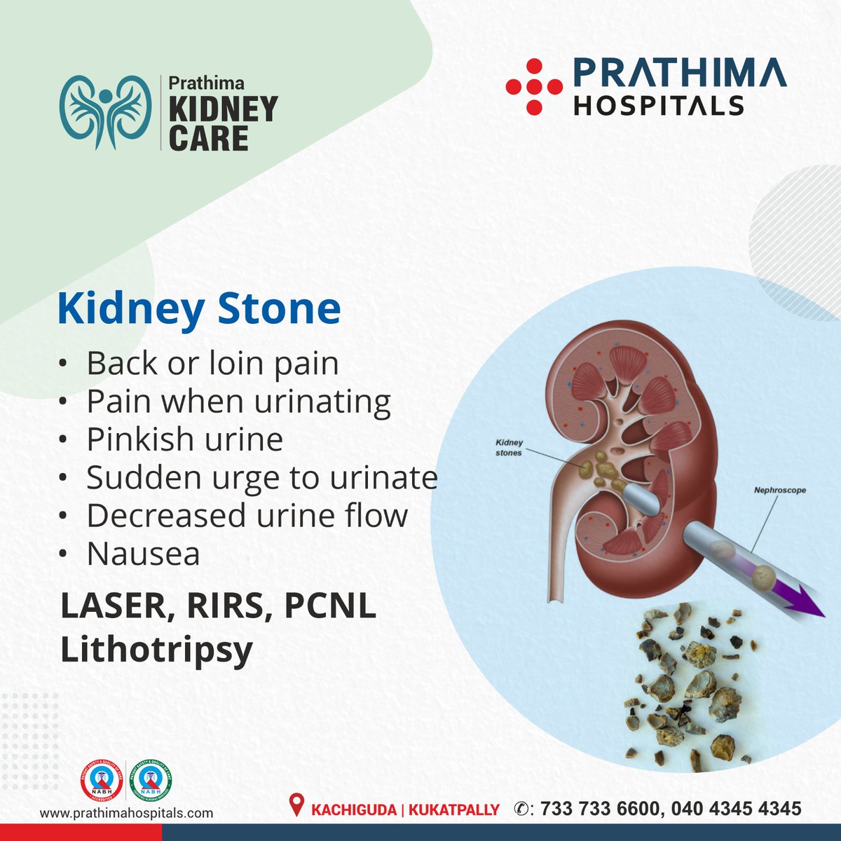 Know the Symptoms and Treatment Options for Kidney Stones.

#prathimahospitals #prathima #PH #healthawareness #kidneystones #nephro #kidneystonesawareness #nephrology #kidneystonescheckup #life #Surgery #healthcheckup #kidneydoctor #nephrologist #besthospital #bestkidneyhospital