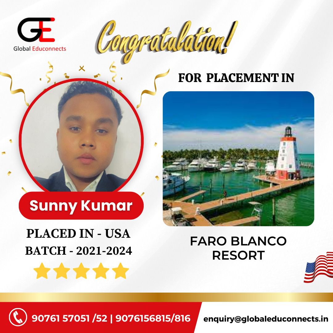 Congratulations!!! @sunnyyyy_5647 on successfully getting placed in the USA. 
Call Now - +91 90761 57051 / 90761 57052

#placementyear #studyabroad #abroadstudy #hospitalitymanagement #globaleduconnectes #studyinusaforindians #studyinusawithoutielts