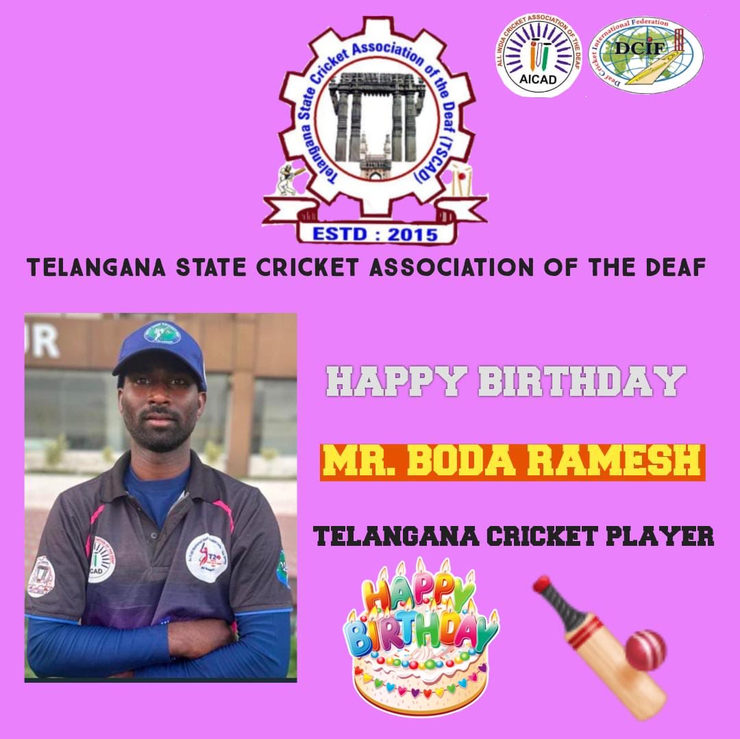Happy Birthday Today to Dear. Boda Ramesh, player still of TSCAD member AICAD 
@DCCBI
@BCCI
@AICAD
@DCIF
@ICC
@TSCAD
@DCAD