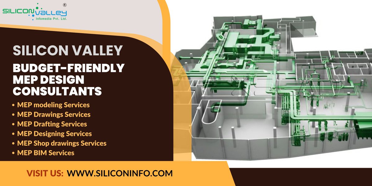 silicon_ltd's tweet image. Silicon Valley Infomedia is a renowned global MEP Design Consultants specializing in MEP design. Our team of skilled architects is dedicated to fulfilling all your requirements for MEP drawings and designs.
#MEPConsultancy #MEPProjects #MEPBIM #CAD

🌐 siliconinfo.com/cad-outsourcin…