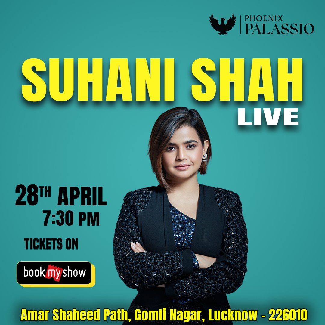 PhoenixPalassio's tweet photo. Suhani Shah is here with her magic show to leave you awe-struck by her spectacular magic at #PhoenixPalassio.

Book your tickets today on #BookMyShowIN and don't miss this special event on 28th April at 7:30 PM.

#LucknowEvents #SuhaniShah #magic #MagiciansOfIndia #MagicTricks https://t.co/ubWmtP1owy