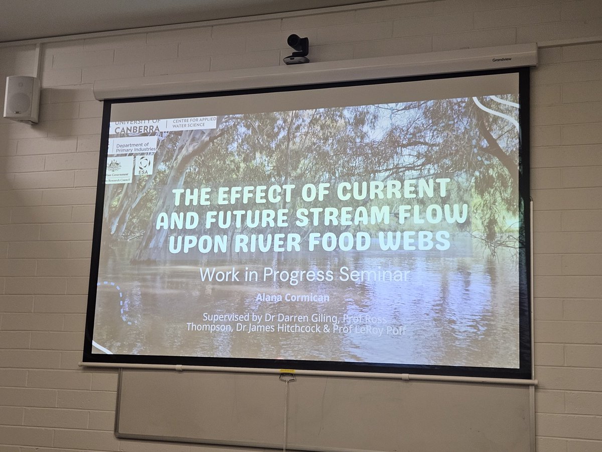 Today's @UC_CAWS seminar is by @alana_cormican ... co supervised by @DarrenGiling @ProfRossatUC and @jamesnhitchcock @UCSciTech @UniCanberra