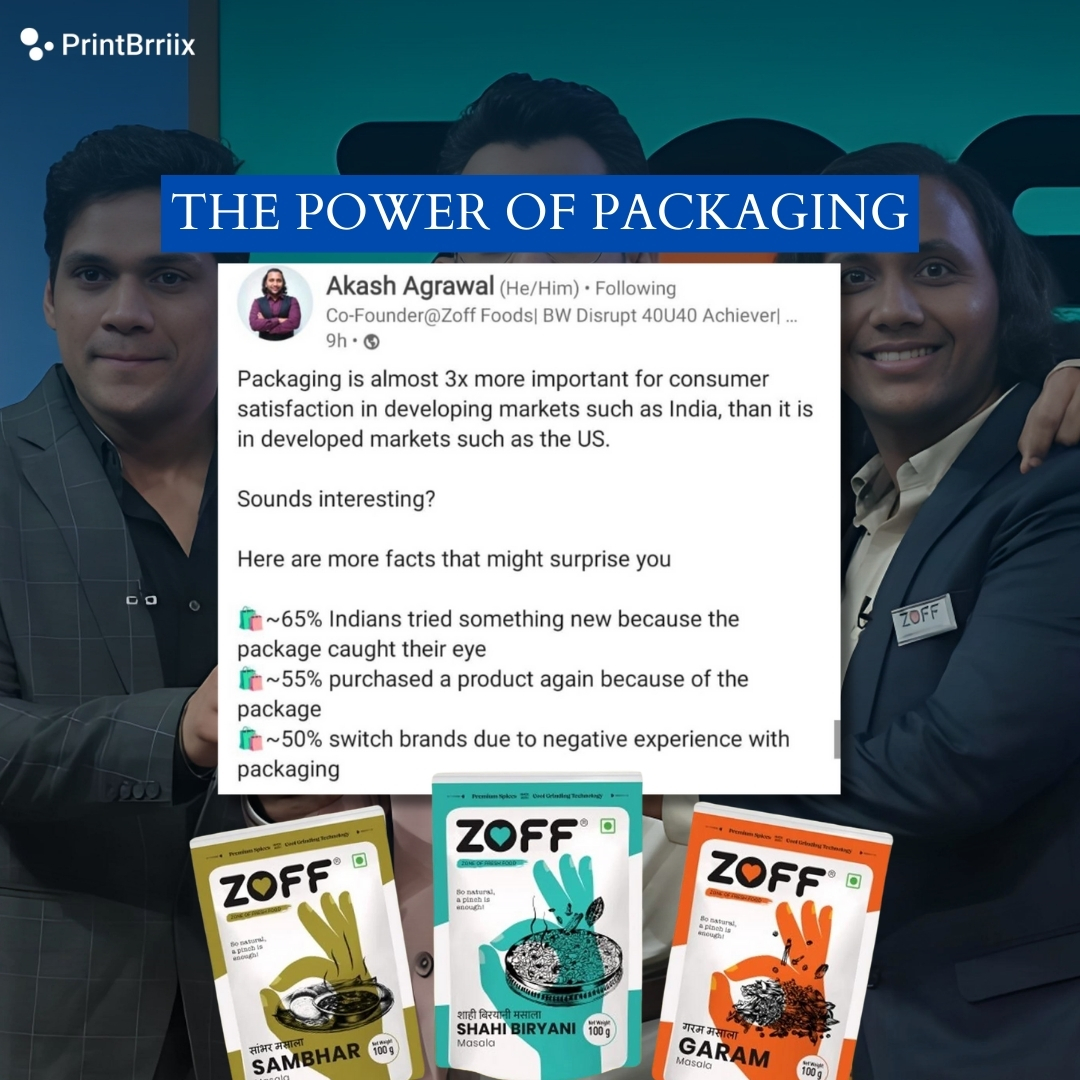 Transform your product's first impression with standout packaging 📦✨ Good packaging isn't just about protection; it's a silent salesperson on the shelf. Let #PrintBrriix be the game-changer for your brand's packaging needs and watch your sales soar! 🚀 @ZoffFoods