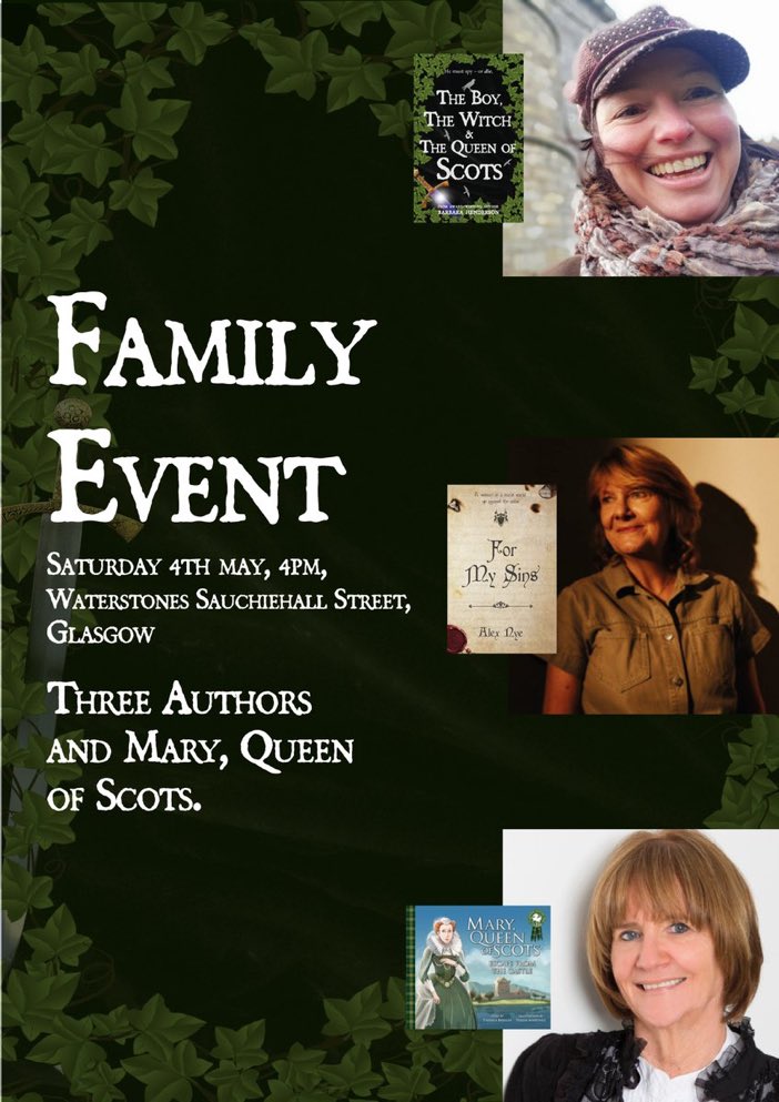 This event will be amazing. Do come along on May the 4th. I’m really looking forward to catching up with these three fabulous authors and to hearing all about their Mary Queen of Scots novels! 🏴󠁧󠁢󠁳󠁣󠁴󠁿👑📚 @scattyscribbler @AlexNyeWriter @theresabreslin1