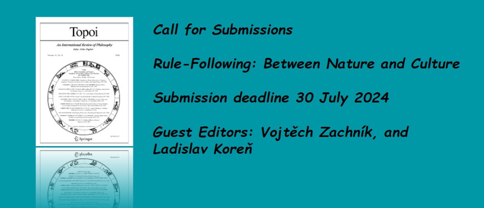 Paper submissions are invited for the special issue Rule-following: between nature and culture link.springer.com/collections/hd…