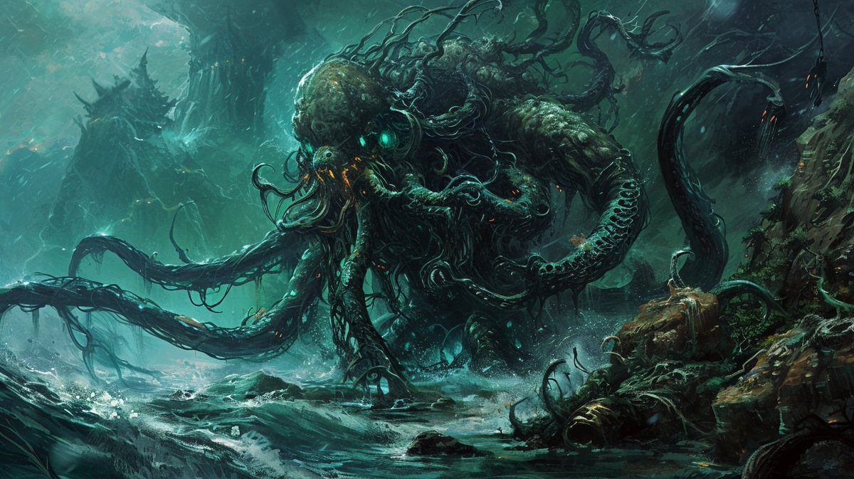 The Oceanic God

#Midjourney #AIart #Lovecraftian #DarkArt #HorrorArt #CosmicHorror