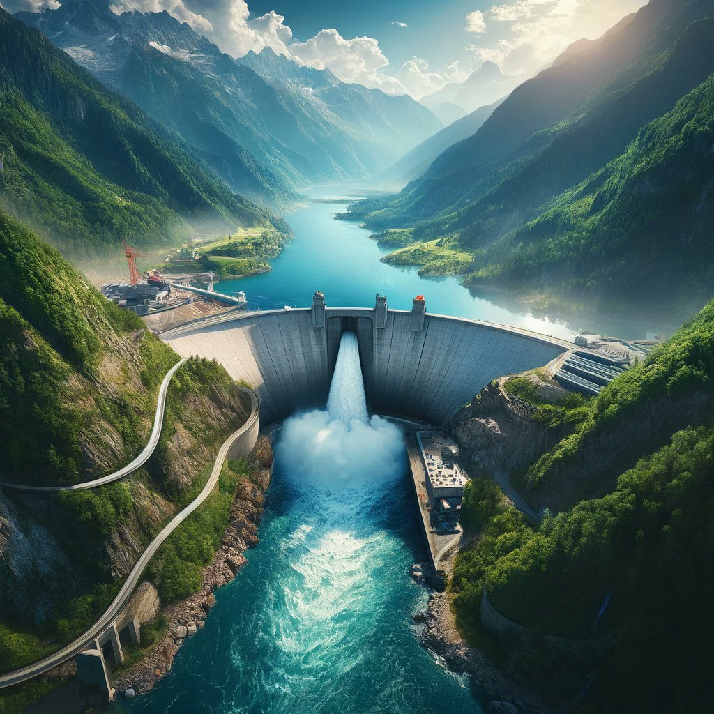 In the heart of mountainous landscapes, a hydroelectric dam stands tall, channeling the river's vigor into clean, renewable energy. A symbol of progress and environmental stewardship. 
#HydroPower #GreenEnergy #HydroElectricity