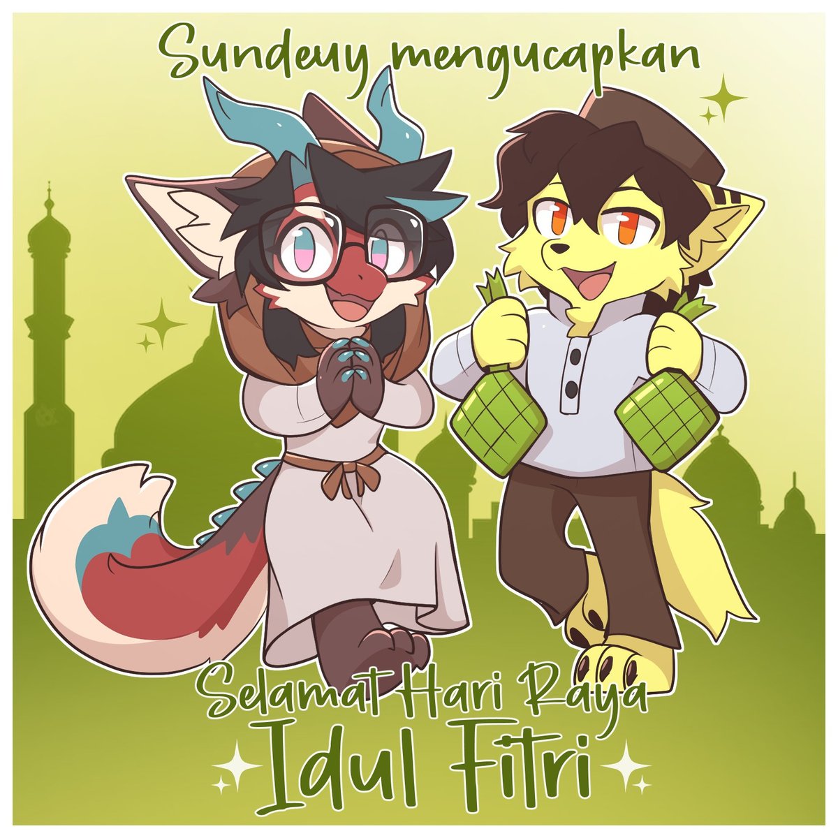 sundeuy's tweet image. Kita keluarga Sundeuy ingin mengucapkan Minal Aidin wal Faizin, mohon maaf lahir dan batin! ✨
Selamat hari lebaran teman2 semua, mari kita ramaikan momen ini dan bagi kalian yang sedang di jalan mudik nih, hati2 ya gaiz! Kita doakan keselamatan kalian semua, Amin!