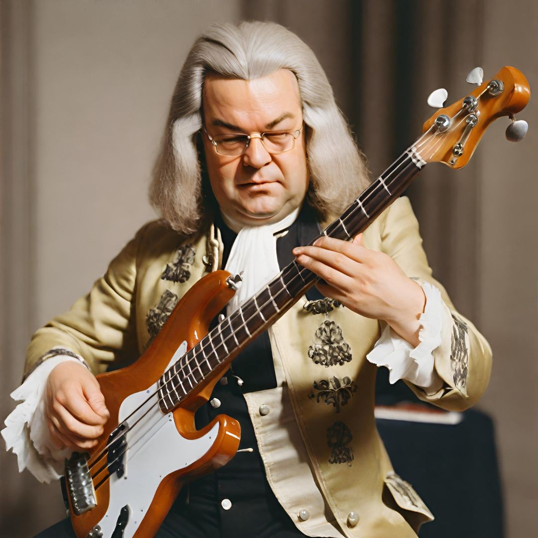 'Stump the AI' #6; 'J. S. Bach plays the bass guitar.'