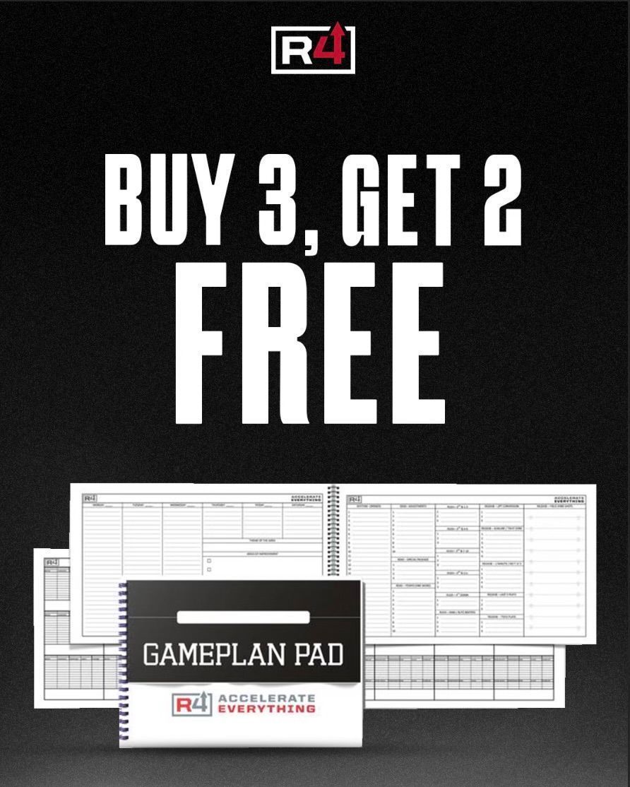⚡ R4 Football Gameplan Pad! 👀 Buy 3, Get 2 FREE ✅ Weekly calendar for practice planning ✅ Def grading sheets ✅ Padding boxes for defensive looks ✅ Padding boxes with pre-drawn H.A.L.O. ✅ Call sheet w/ openers, tempo, D&D situations... r4footballsystem.com/products/copy-…