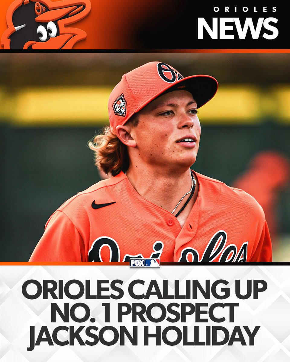 FOX Sports: MLB (@mlbonfox) on Twitter photo The <a href="/Orioles/">Baltimore Orioles</a> are calling up MLB No. 1 prospect Jackson Holliday, via multiple reports. The <a href="/Orioles/">Baltimore Orioles</a> are calling up MLB No. 1 prospect Jackson Holliday, via multiple reports.