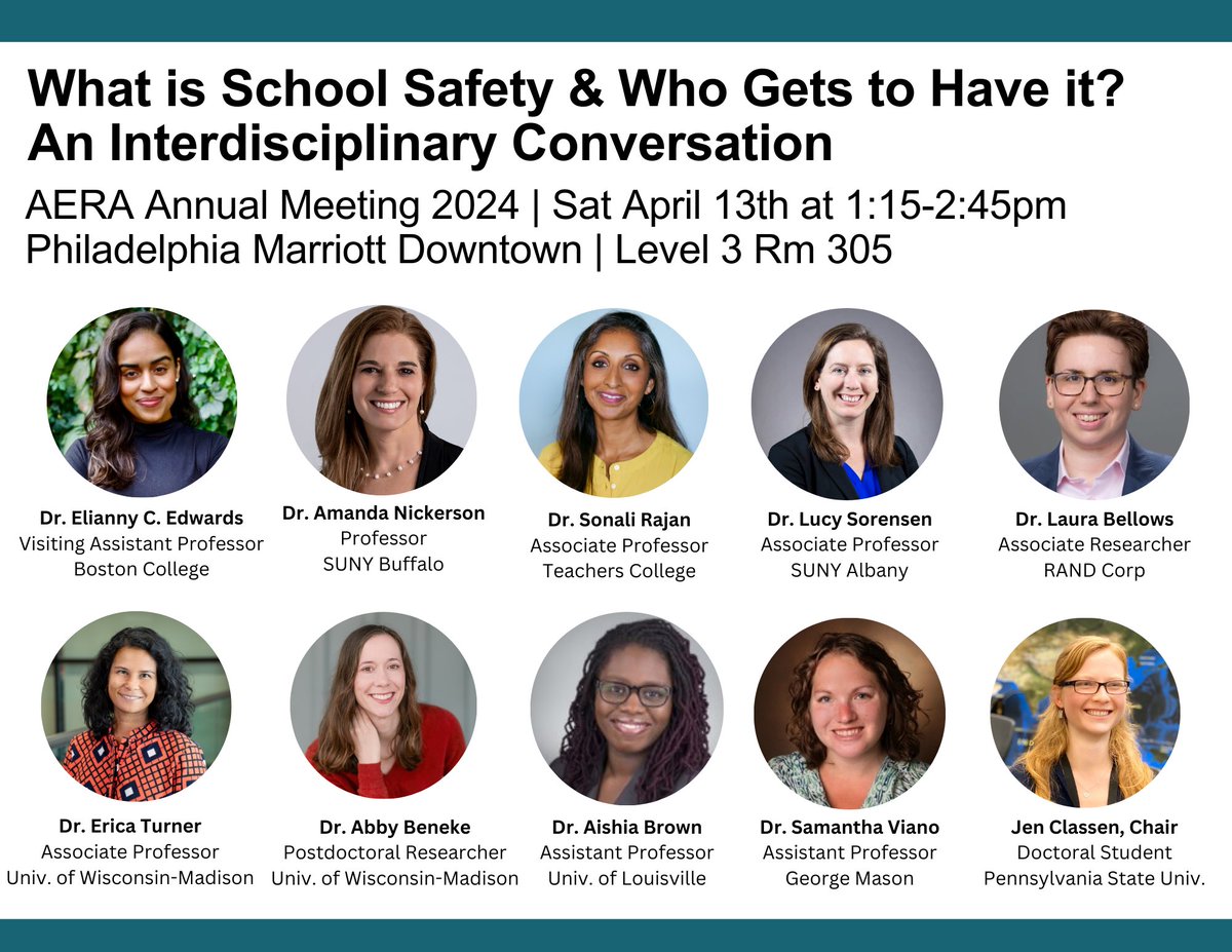 Looking forward to learning from this interdisciplinary group. If you are attending AERA, please join us!