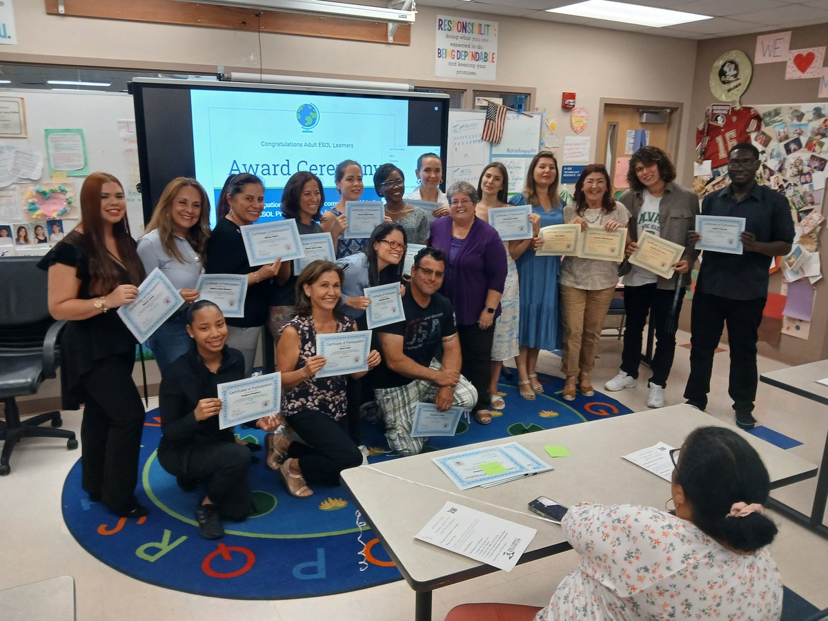 servos's tweet image. Congratulations Adult ESOL students. I'm so proud of everyone for an awesome Winter Term 2024! @ACEofBocaHigh @ACEofPBC