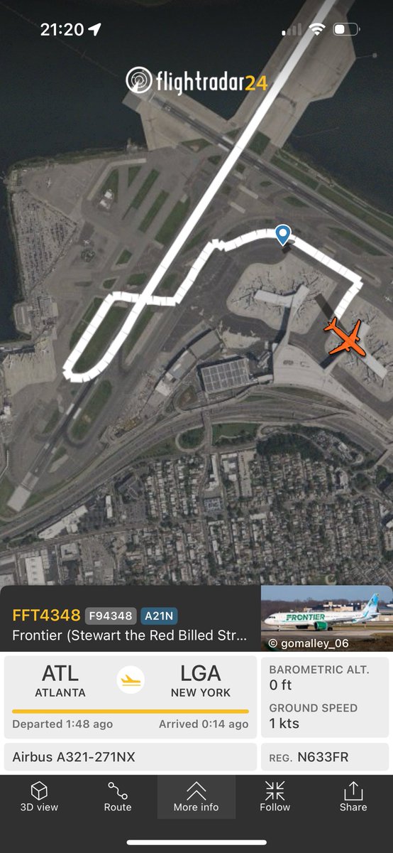 Someone thought they were going to Terminal A…Frontier have arrived at LGA terminal B!