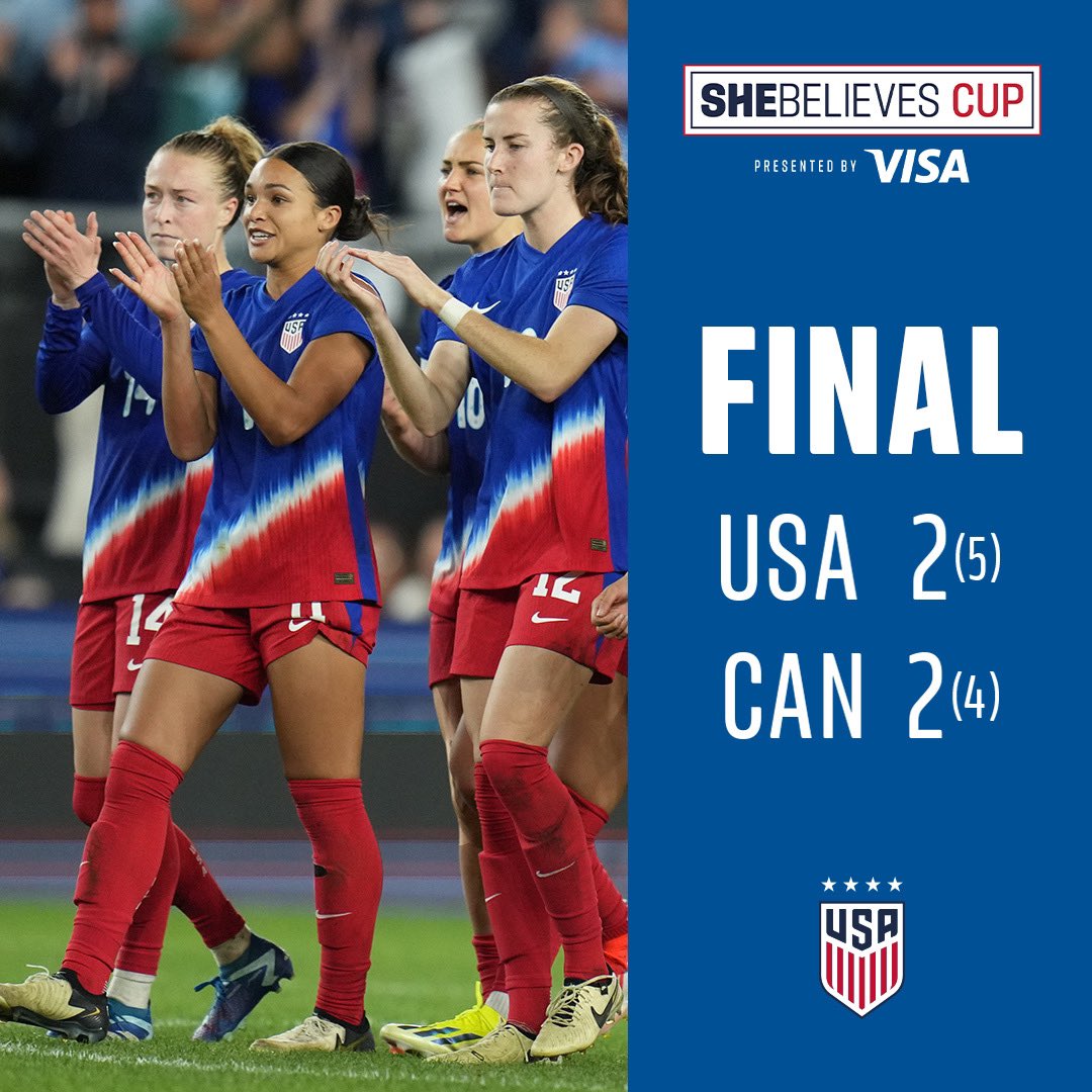 THE CHAMPS 🏆 SheBelieves Cup, presented by @Visa