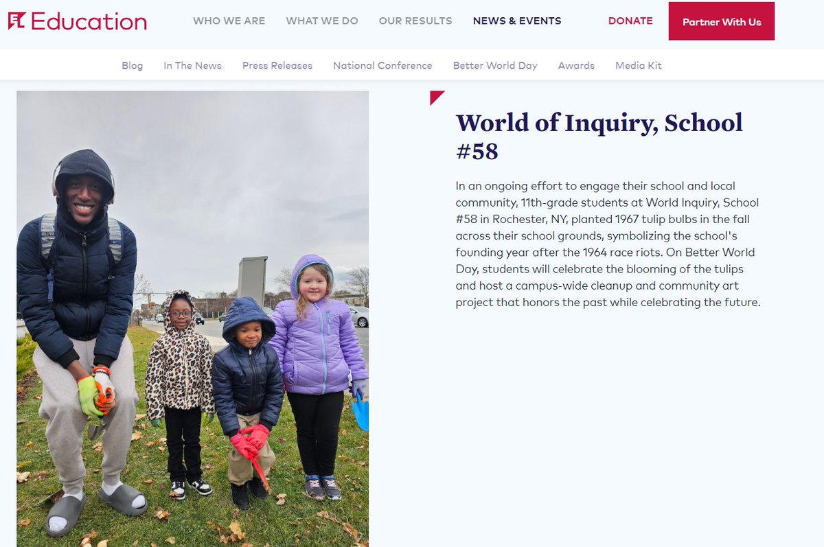 Highlight of my day:  Seeing @GriffinsWois on the 
@ELeducation site as 1 of 3 schools selected for this year's #BetterWorldDay Media Feature.  SOOOOOO excited for our WOIS CREW! #GriffinPride #WeAreCrew #ONERCSD 💙