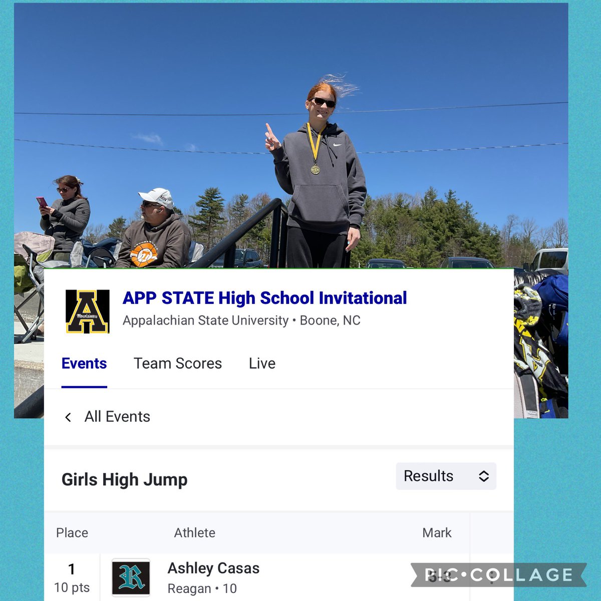 Big day for Ashley Casas @ashleyc_278 (SO), Winning the High Jump at the App State High School Invitational!