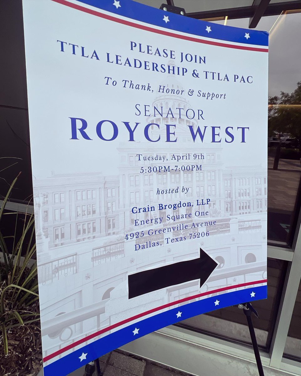 I was proud to join fellow trial lawyers to support, honor, and thank trailblazer Senator Royce West for his exceptional service to our community. @RoyceWestTX @TTLA_ #hd115 #txlege