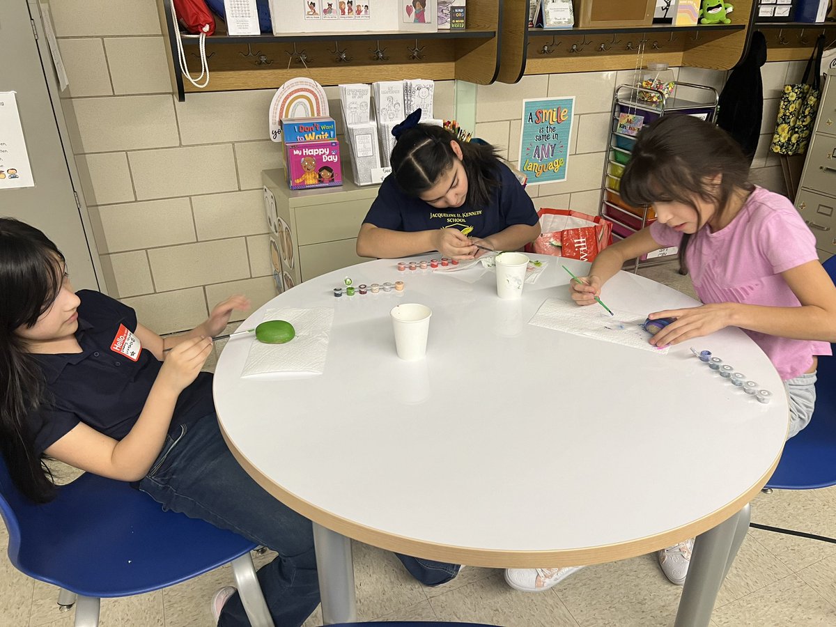 Our Crafty Connections afterschool group had a blast painting rocks! Students let their imaginations run wild, creating vibrant designs and expressing their unique artistic styles. 🎨🪨🖌️ #kennedycallout #burbank111