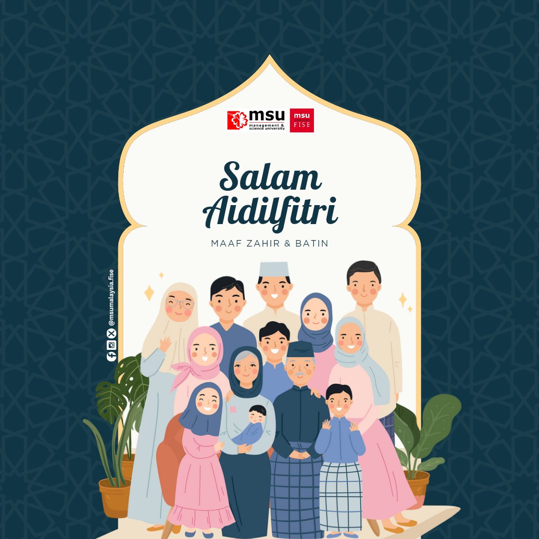 May this special day bring you and your loved ones closer together, and may the year ahead be filled with peace, prosperity, and happiness. Selamat Hari Raya Aidilfitri! #msumalaysia #msufise #aidilfitri