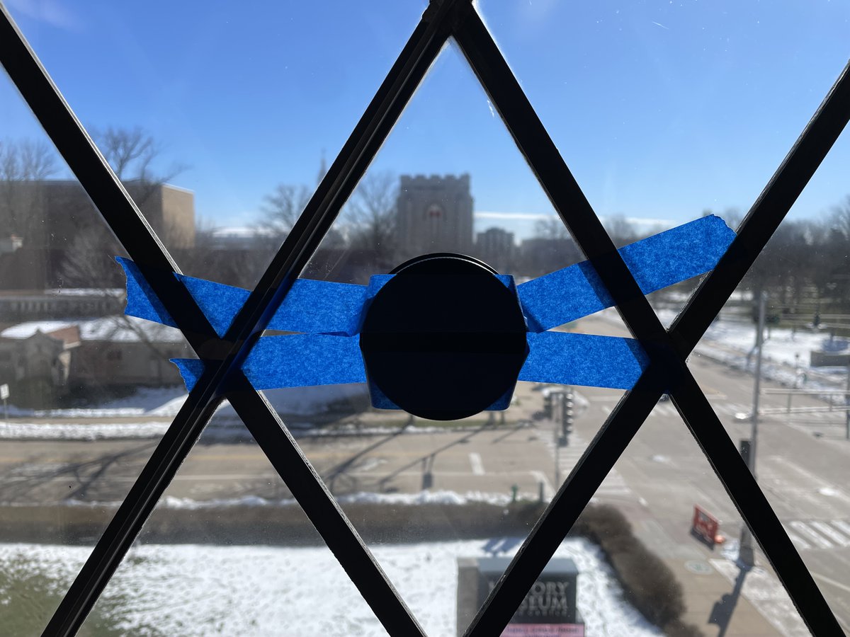 With some help from new friends from the History Museum in Appleton, I installed some @TheSolarCan pucks on the 4th floor of the Castle. The first solargraph is facing east @LawrenceUni You can see Main Hall on the right, and it looks like the sun is coming out of the Chapel.