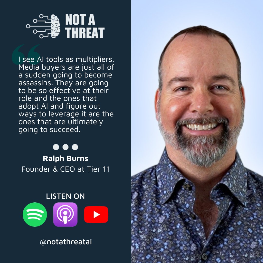 🎙 Episode 2 - AI and the Future of Digital Marketing with @ralphhb, Founder and CEO of @tiereleven and co-host of the @perpetualtraf podcast.  Listen to the full episode here: notathreat.ai/blog/ralph-bur……
#ai #artificialintelligence #DigitalMarketing #aimarketing