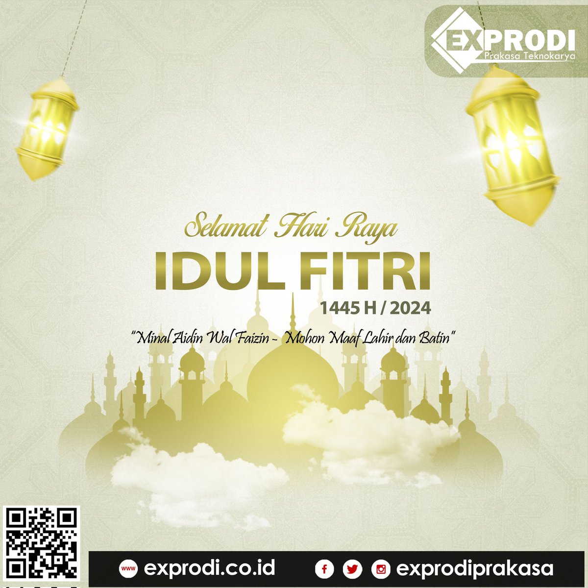 Selamat Hari Raya Idul Fitri 1445H/2024M
Semoga keberkahan selalu datang untuk kita semua.

Kunjungi kami di exprodi.co.id

#idulfitri #minalaidzinwalfaidzin #idulfitri2024 #lebaran #exprodi #ExprodiPrakasaTeknokarya