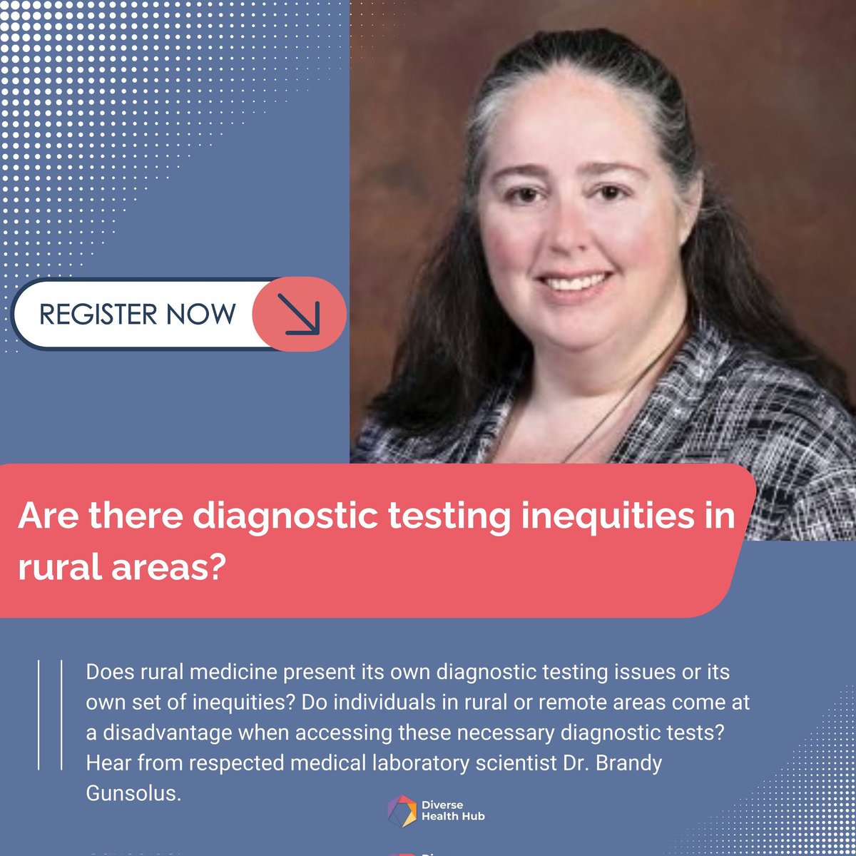 Do rural residents face diagnostic testing inequities? Medical lab scientist Dr. Brandy Gunsolus @BnrdG speaks to the unique challenges of diagnostic testing in rural and remote areas. Register to watch our #DiagnosticsDecoded 🎥 this Thurs, April 11th. bit.ly/4cHK3bg