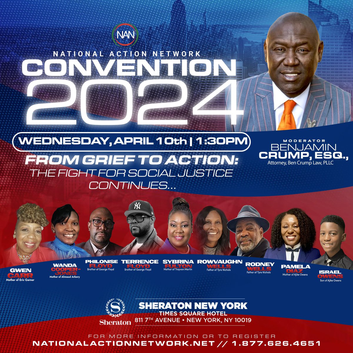 The National Action Network (NAN) 2024 Convention, begins tomorrow, April 10th in the heart of New York City. Join us Wednesday for the FROM GRIEF TO ACTION: THE FIGHT FOR SOCIAL JUSTICE CONTINUES panel 📅 April 10, 2024 ⏰1:30 pm ET NANCONVENTION2024.com #NANCONV2024